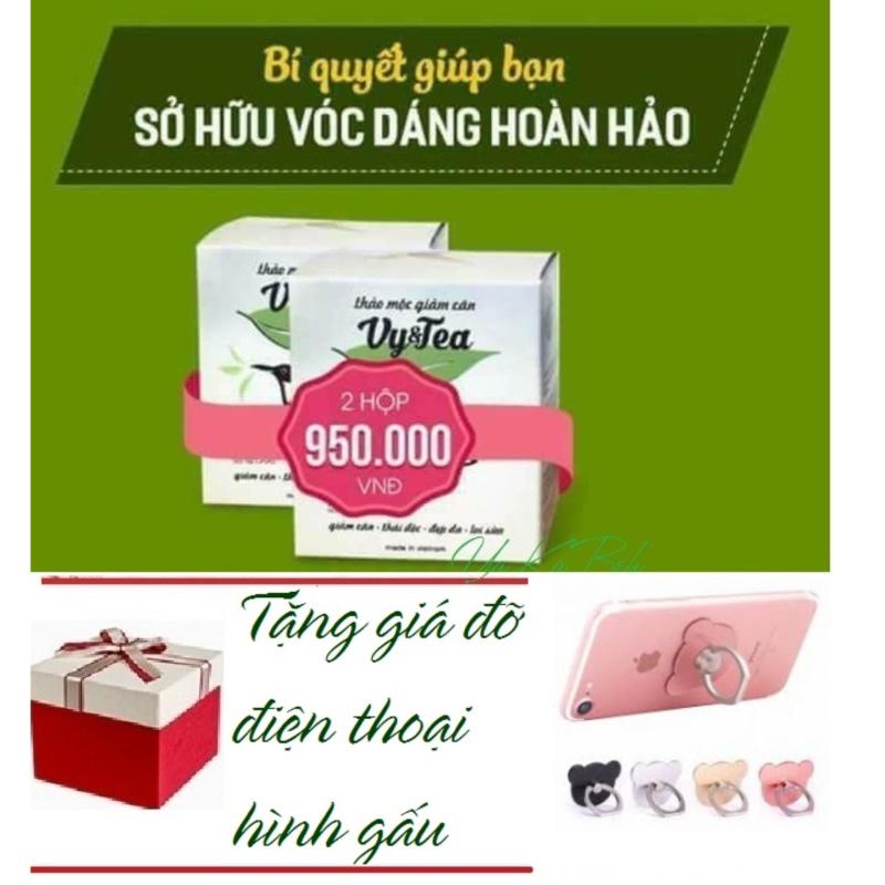 Bộ 2 Hộp Trà thảo mộc giảm cân Vy & Tea - 30 ngày - Tặng giá đỡ điện thoại