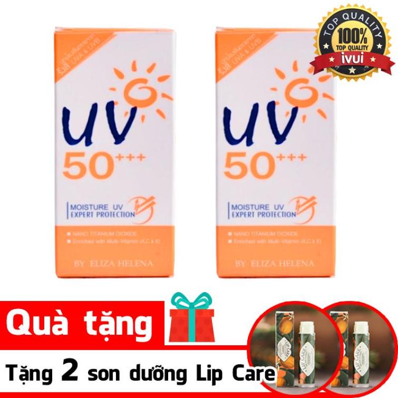 Bộ 2 kem chống nắng Eliza Helena UV50++ tặng 2 son dưỡng Lip Care nhập khẩu