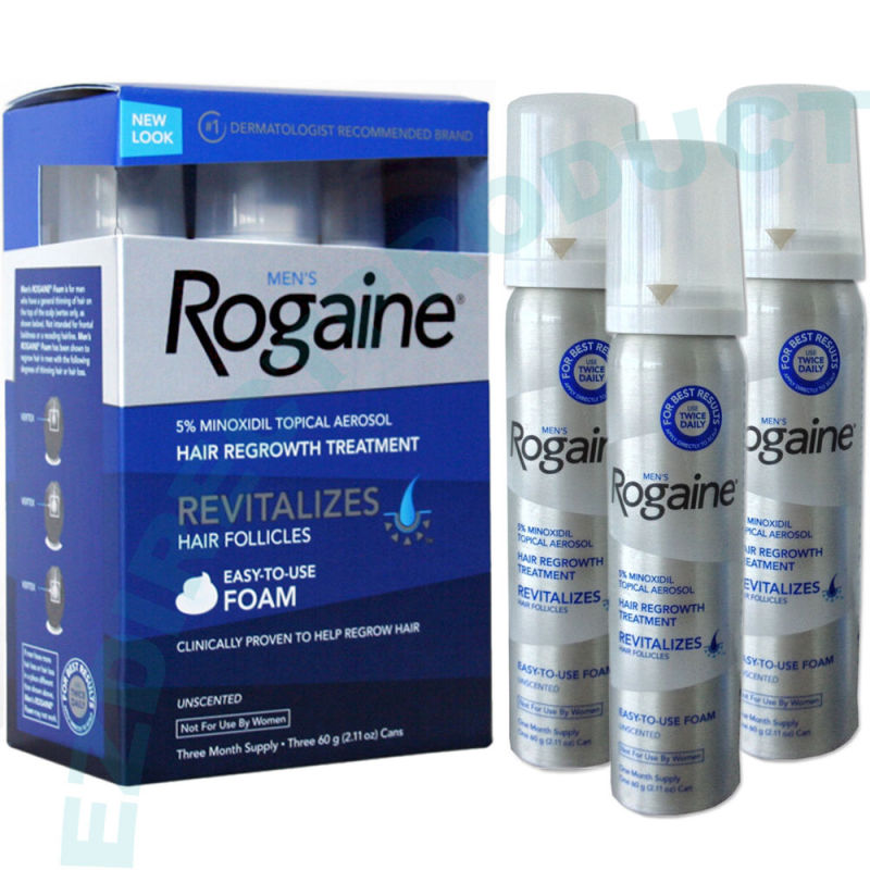 Bộ sản phẩm hỗ trợ mọc tóc nam Rogaine 5% Minoxidil dạng bọt 60g