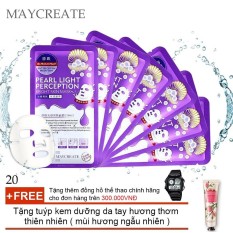 Giá Bộ 20 MẶT NẠ DƯỠNG TRẮNG HA PEARL LIGHT PERCEPTION (TÍM) + Tặng tuýp kem dưỡng da tay hương thơm thiên nhiên ( mùi hương ngẫu nhiên )