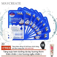 Bộ 20 Mặt nạ HA MayCreate – Hyaluronic Acid Super Smooth Mask + Tặng tuýp kem dưỡng da tay hương thơm thiên nhiên ( mùi hương ngẫu nhiên )