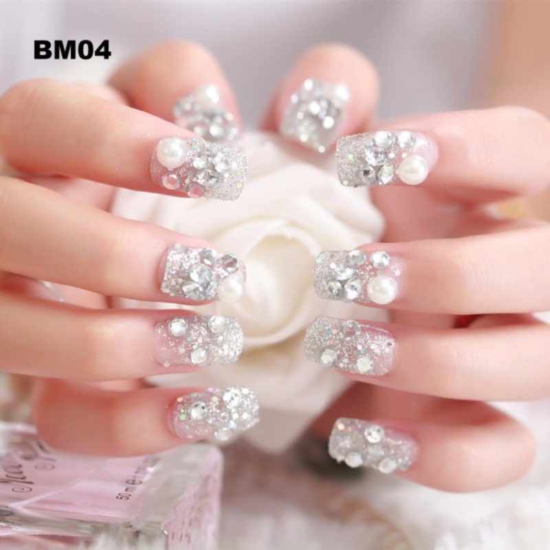 Bộ 24 Móng Tay Giả Đính Đá BM04 giá rẻ