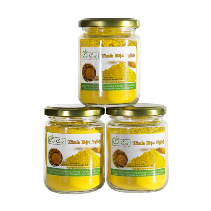 Bộ 3 Hộp Tinh Bột Nghệ Nguyên Chất Cô Cự (3 Hộp 100 Gram)