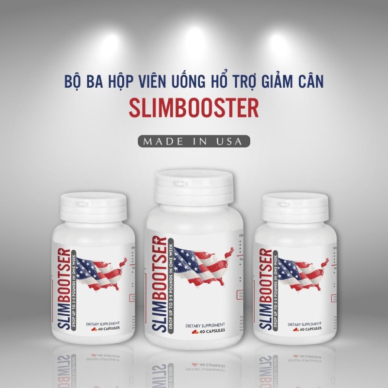 Bộ 3 hộp viên uống hỗ trợ giảm cân SlimBooster cao cấp