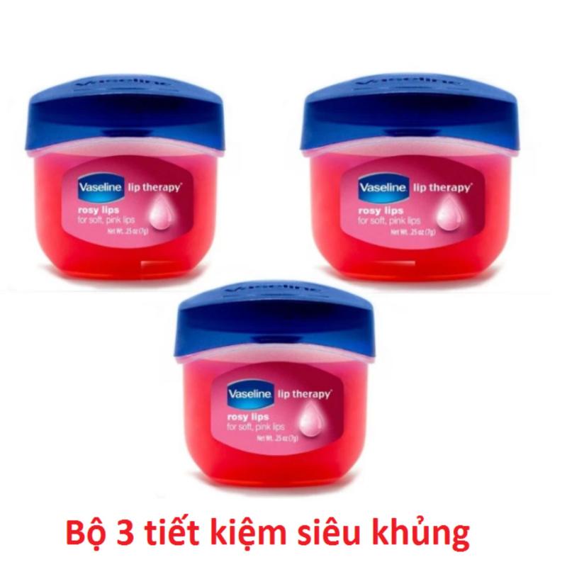 Bộ 3 son dưỡng môi Vaseline Rosy Lips Therapy 7g