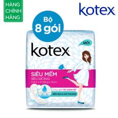 Combo 8 gói KOTEX siêu mềm mỏng cánh 23cm 8*48