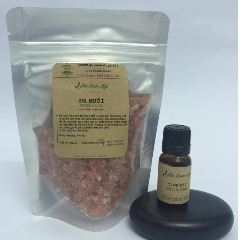 Bộ Đá Muối Himalaya và Đá mát xa + Tinh dầu Oải Hương