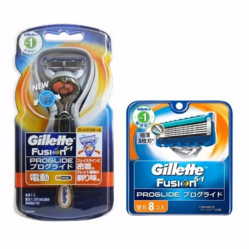 Bộ dao cạo râu chạy pin và vỉ 8 lưỡi dao cạo Râu Gillette Fusion Proglide 5+1. cao cấp
