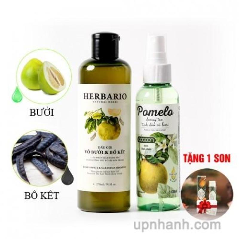 Bộ Dầu Gội Bưởi & Bồ Kết + Xịt dưỡng tóc Pomelo