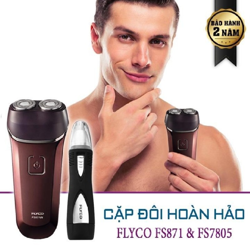Máy Cạo Râu Flyco FS871 Và Máy Tỉa Lông Mũi FS7805