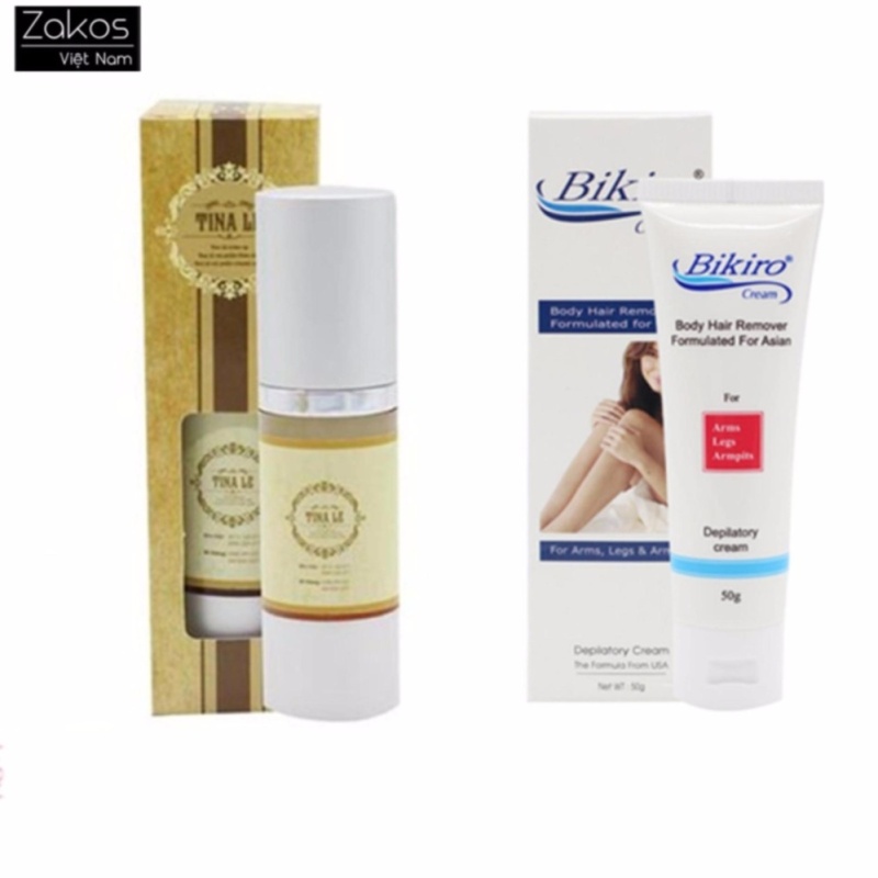 Bộ sản phẩm Kem tẩy lông Bikiro + Triệt Lông Vĩnh Viễn Tina Lê 30ml tốt nhất