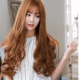 Bộ Tóc Xoăn Lọn Mái Thưa Nâu Vàng MHS33