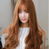 Bộ Tóc Xoăn Lọn Mái Thưa Nâu Vàng MHS33