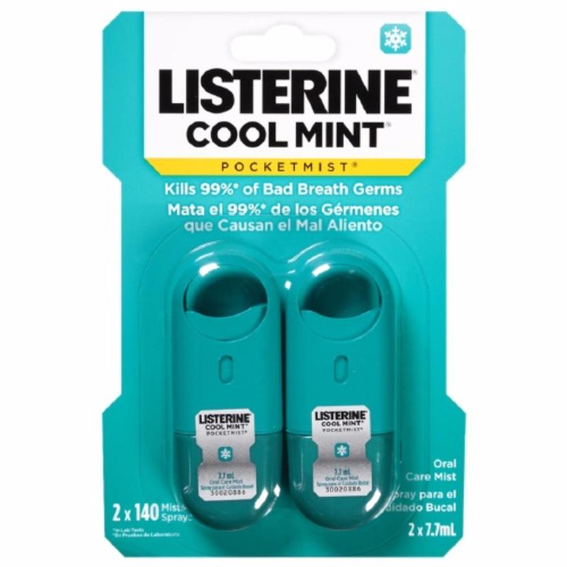 Bộ Xịt thơm miệng, diệt khuẩn Listerine Pocketmist Cool Mint , vỉ 2 cái (Mỹ)