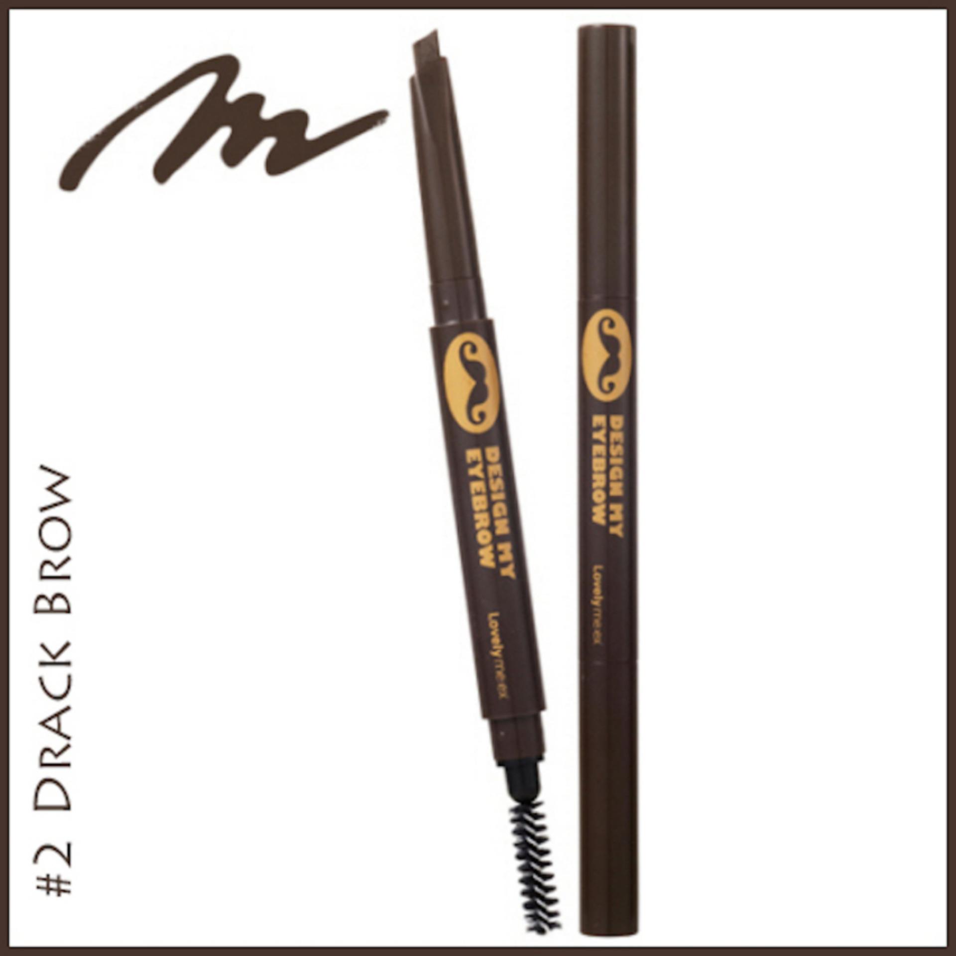 [Hcm]Chì Kẻ Mày Lovely Meex Design My Eyebrow Pencil #02 Dark Brown