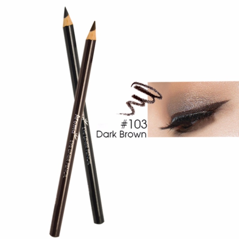 Chì vẽ mí mắt Aroma Luxurious Makeup Eyeliner Pencil No.103 Hàn Quốc 2g (Màu nâu) - Hàng chính hãng