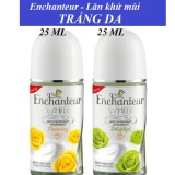 [HCM]Enchanteur - Combo 2 chai Lăn khử mùi TRẮNG DA  25 ml - Hương Charming/ Delightful