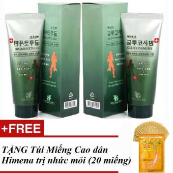 Combo 2 Hộp Dầu Lạnh Xoa Bóp Glucosamine Korea 150ml TẶNG Túi Miếng Cao Dán Sâm Himena Trị Nhức Mỏi (20 miếng)