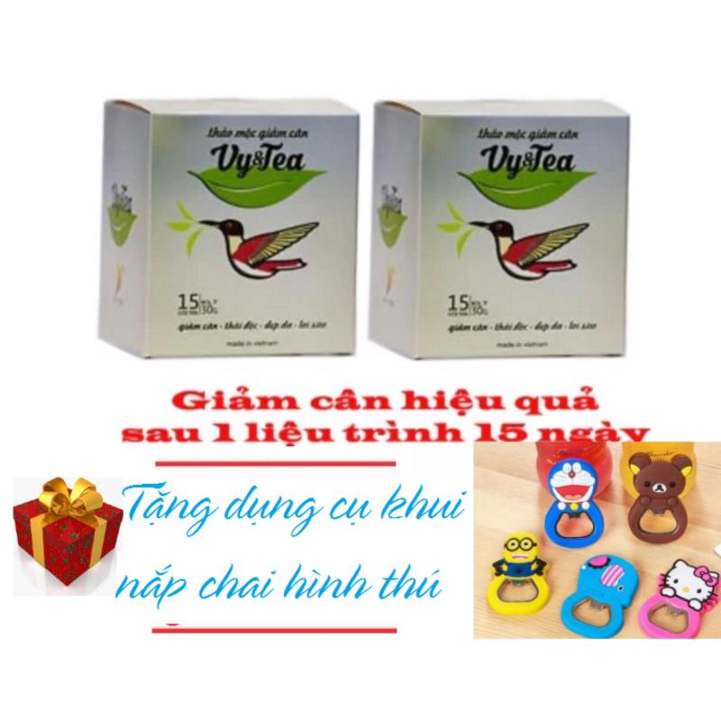 Combo 2 Hộp Trà thảo mộc giảm cân Vy & Tea - 30 gói - Tặng Khui Nắp Chai Kute