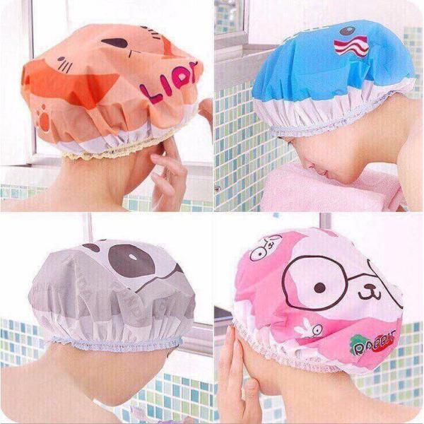 Combo 2 mũ chùm đầu che tóc tránh bị  ướt khi tắm (nhiều màu) giá rẻ