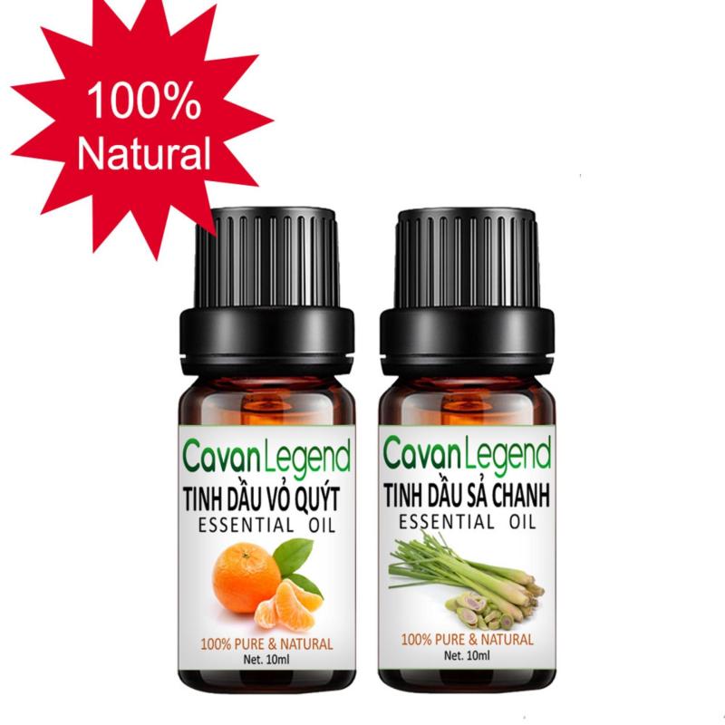 Combo 2 tinh dầu thiên nhiên Cavan Legend vỏ quýt 10ml và sả chanh 10ml nhập khẩu