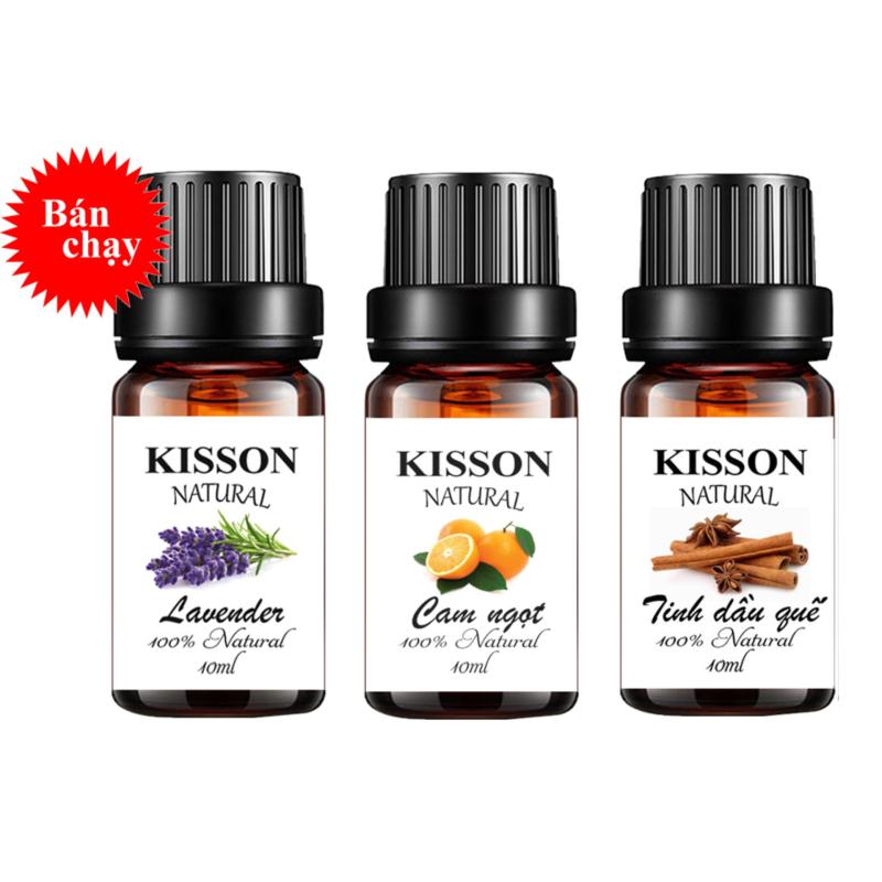 Combo 3 chai tinh dầu thiên nhiên Lavender - tinh dầu Cam ngọt- tinh dầu Quế KISSON 10ml