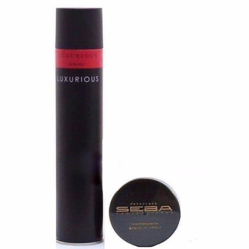 COMBO Gôm xịt tạo kiểu LUXURIOUS và Sáp vuốt tóc SEBA GC-0001