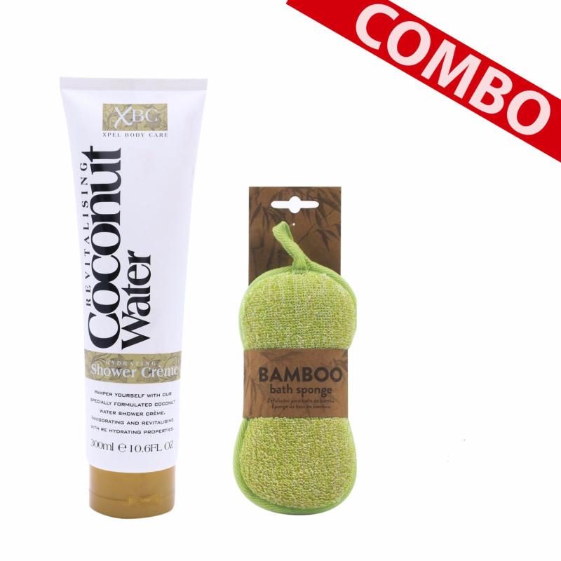 Combo Sữa tắm nước dừa 300ML + Khăn tắm bằng sợi tre UBL