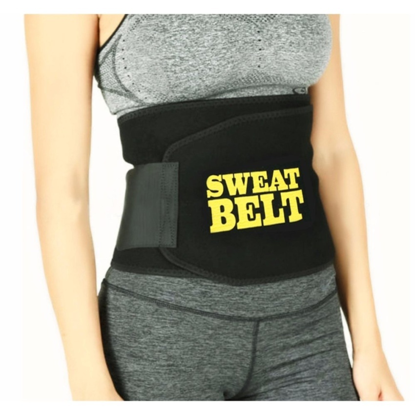 [HCM]Đai nịt bụng m mỡ Sweat Belt (Đen) + Tặng 1 máy Massage 3 chân Mimo