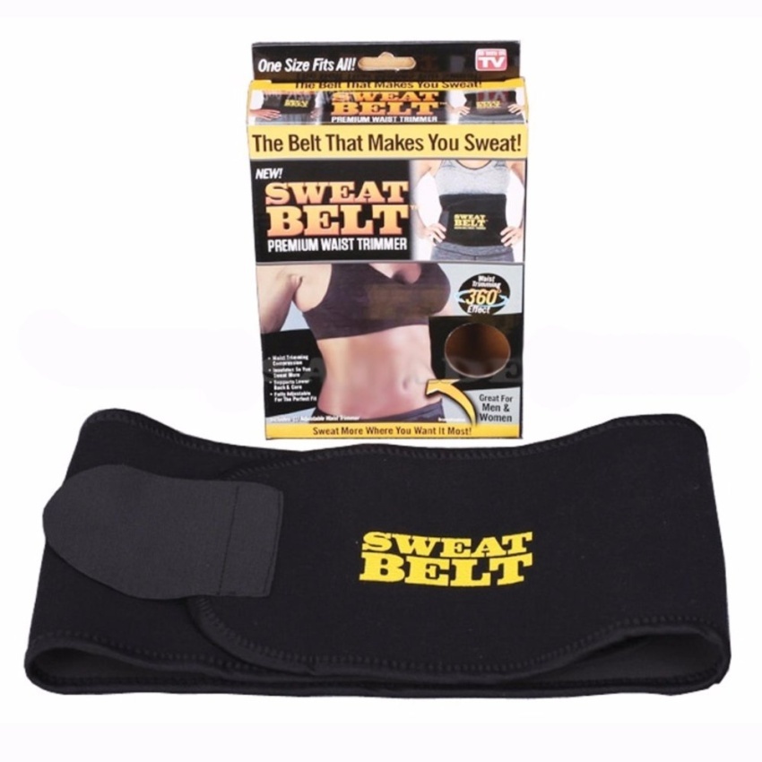 [HCM]Đai nịt bụng m mỡ Sweat Belt (Đen) + Tặng 1 máy Massage 3 chân Mimo