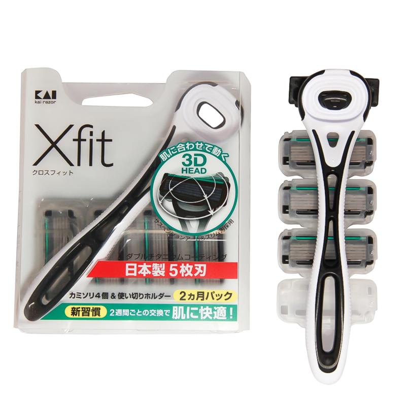 Dao cạo râu Nhật Bản KAI loại 5 lưỡi Xfit ( kèm 4 đầu dao thay) nhập khẩu