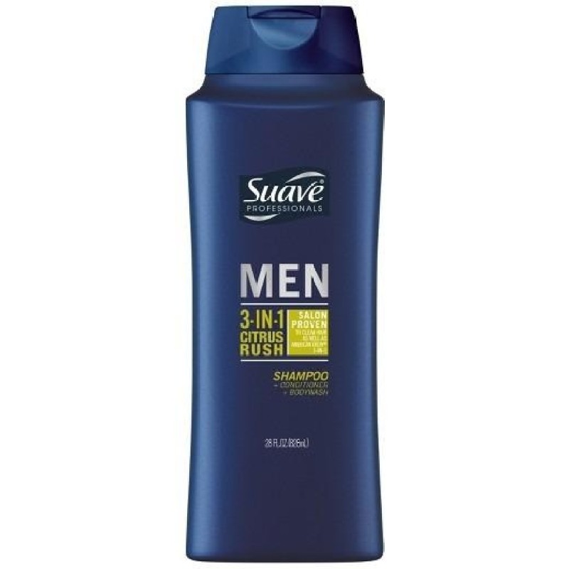 Dầu gội tắm xả 3 trong 1 cho nam Suave Professionals Men 3-in-1 Citrus Rush 828ml (Mỹ)