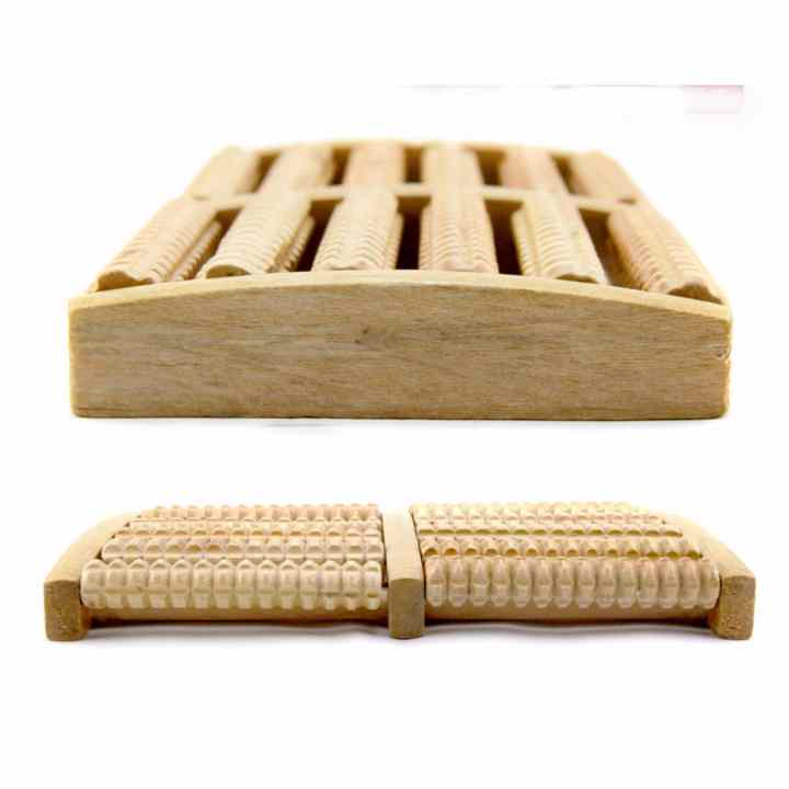 Dụng Cụ Massage Chân Bằng Gỗ + Tặng kèm 1 dụng cụ lấy ráy tai có đèn