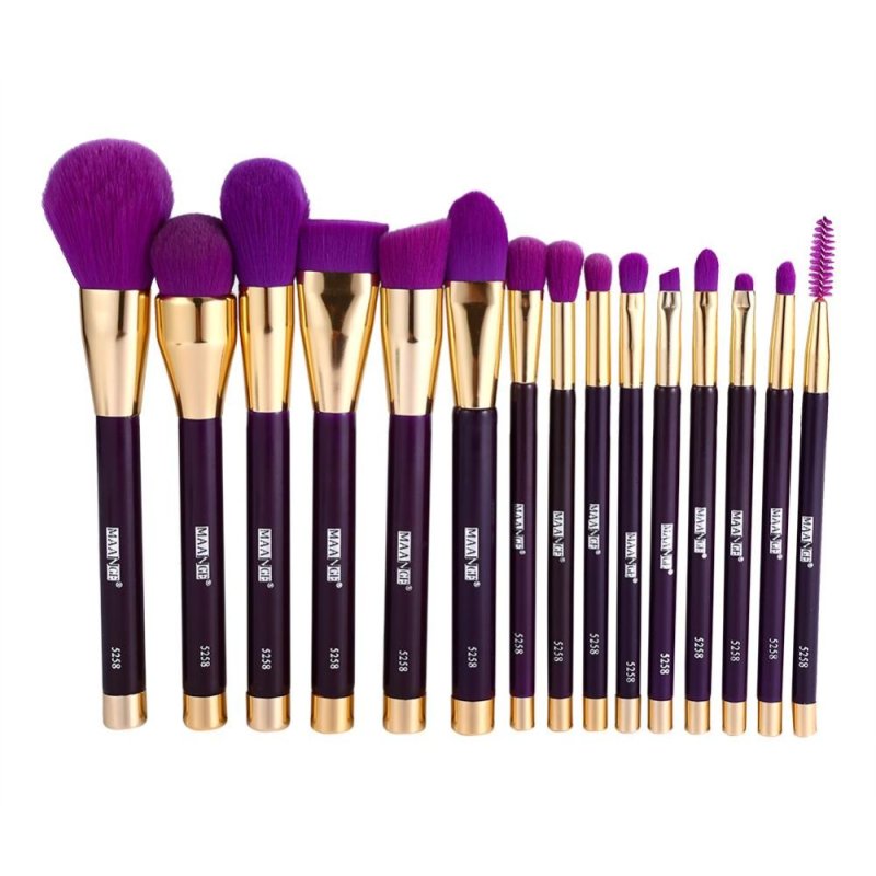 Fashion Makeup Brush Set Cosmetic Tool(15pcs purple brushes) - intl