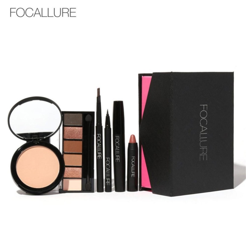 FOCALLURE Mixed Beauty Gift Case Eyeshadow Palette Eyeliner Mascara Lipstick Makeup Set #2 - intl cao cấp