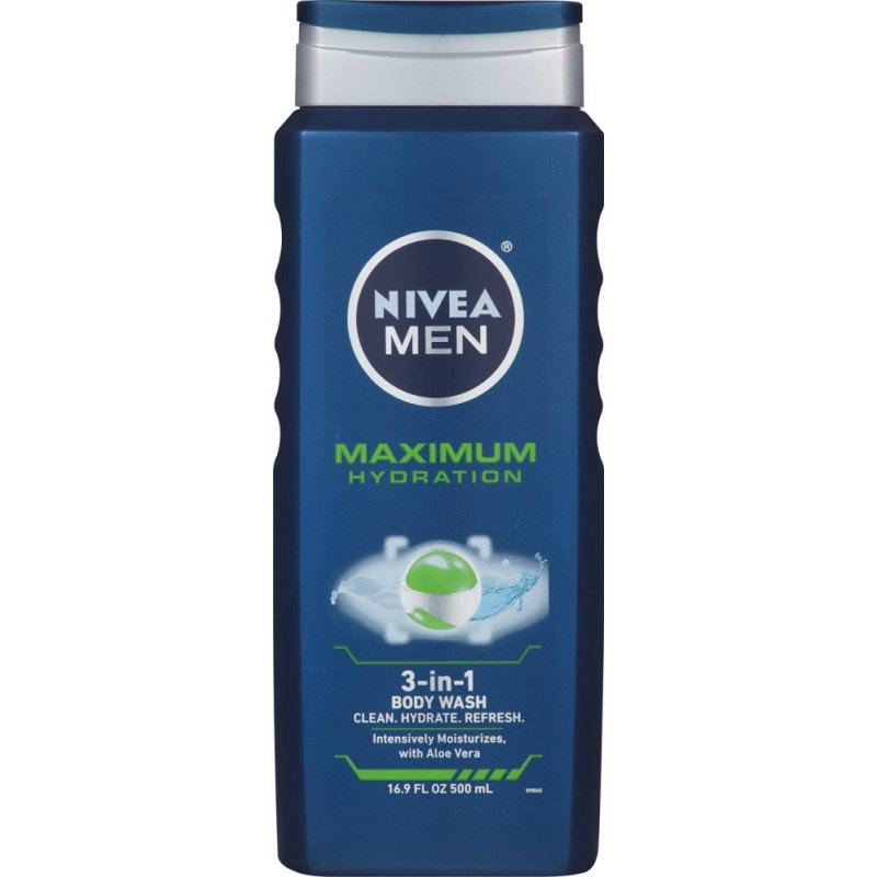 Gel tắm dưỡng ẩm 3 trong 1 cho nam NIVEA Men Maximum Hydration 3 in 1 Body Wash 500ml