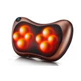 Gối massage hồng ngoại 8 bi cao cấp (Nâu)