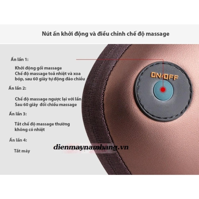 Gối massage hồng ngoại 8 bi