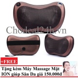 Gối mát-xa hồng ngoại Massage Pillow + Tặng Máy massage mặt dưỡng da ION