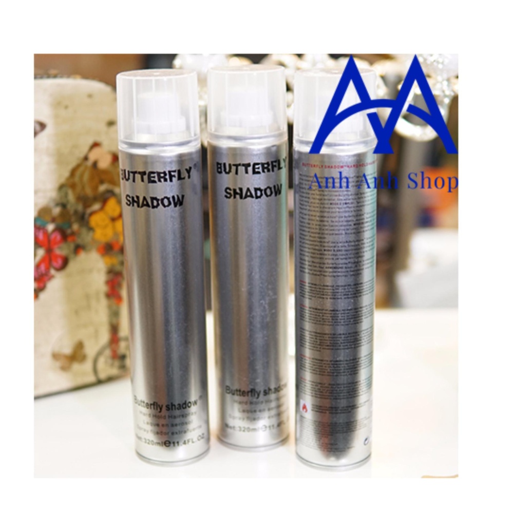 Gôm xịt tóc chính hãng nam Butterfly Shadow 320ml (Trắng)