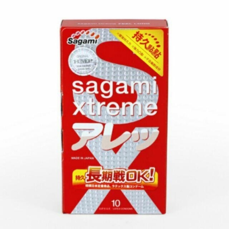 Hộp 10 bao cao su có gai Nhật Bản Sagami Xtreme Feel Long