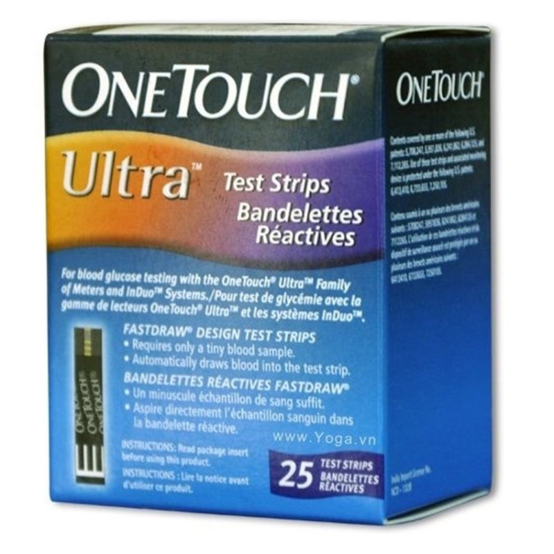Hộp 25 que thử đường huyết One Touch Ultra nhập khẩu