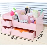 Hộp gỗ đựng đồ trang điểm (hồng)