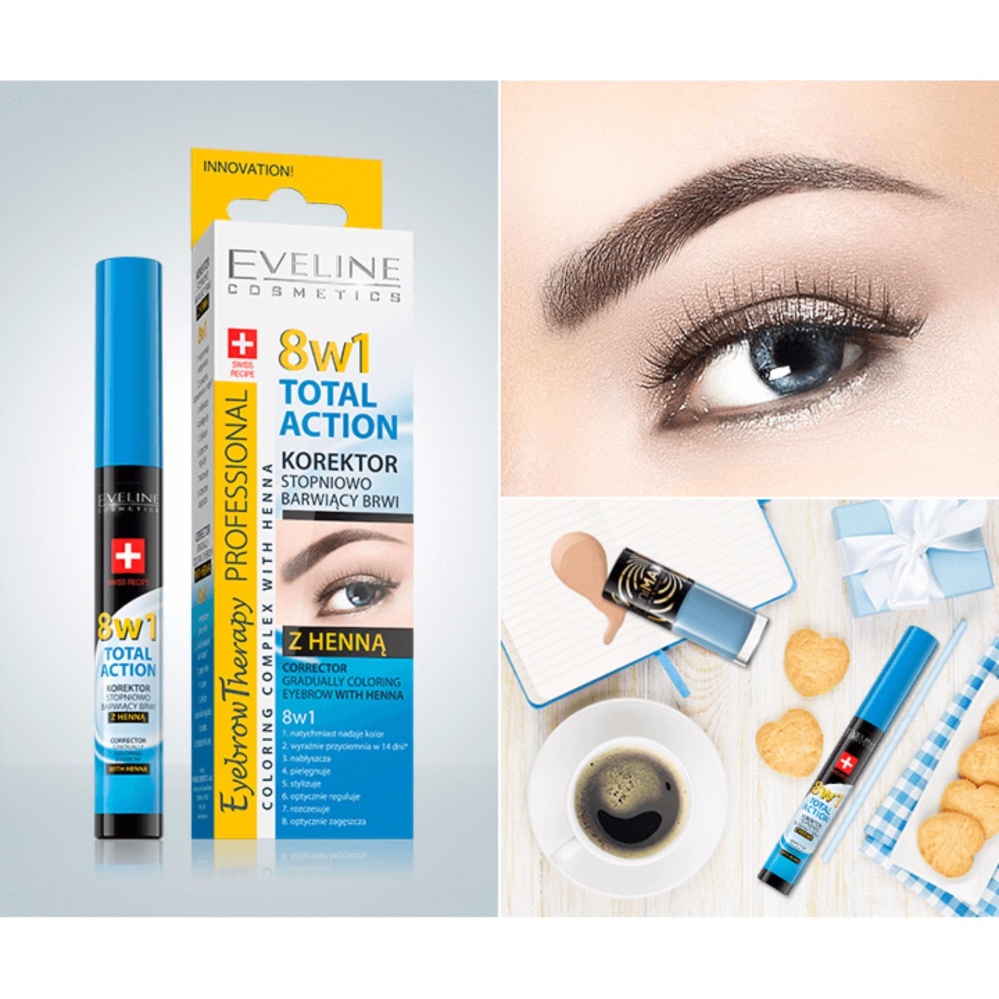 Huyết thanh dưỡng lông mày dài tự nhiên Eveline 8in1