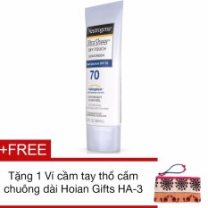 Kem chống nắng toàn thân Neutrogena Ultra Sheer Dry-Touch Sunscreen SPF 70 88ml+ Tặng 1 Ví cầm tay thổ cẩm chuông dài Hoian Gifts HA-3