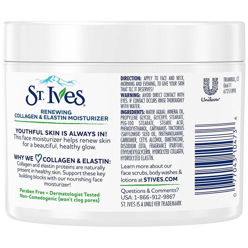 Kem dưỡng ẩm St.Ives Timeless Skin Collagen Elastin Moisturizer 283g