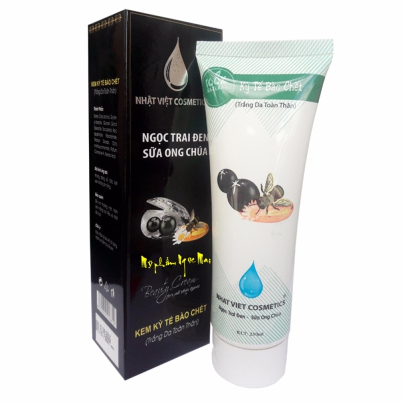 Kem kỳ tế bào chết toàn thân Ngọc Trai Đen - Sữa Ong Chúa Nhật Việt Cosmetics (250ml)