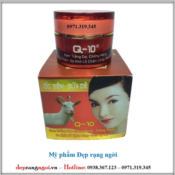 Kem trắng da - Chống nắng - Chống thâm - Se khít chân lông - Bảo vệ da Ốc sên - Sữa dê Q10