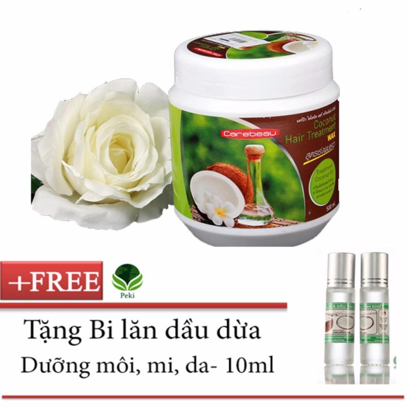 Kem xả Dầu Dừa siêu mềm mượt 500g + Tặng Bi lăn dầu dừa dưỡng môi, mi, da 10ml nhập khẩu