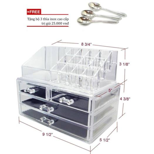 Khay đựng mỹ phẩm tphcm giá rẻ Mica 4 tầng GT360